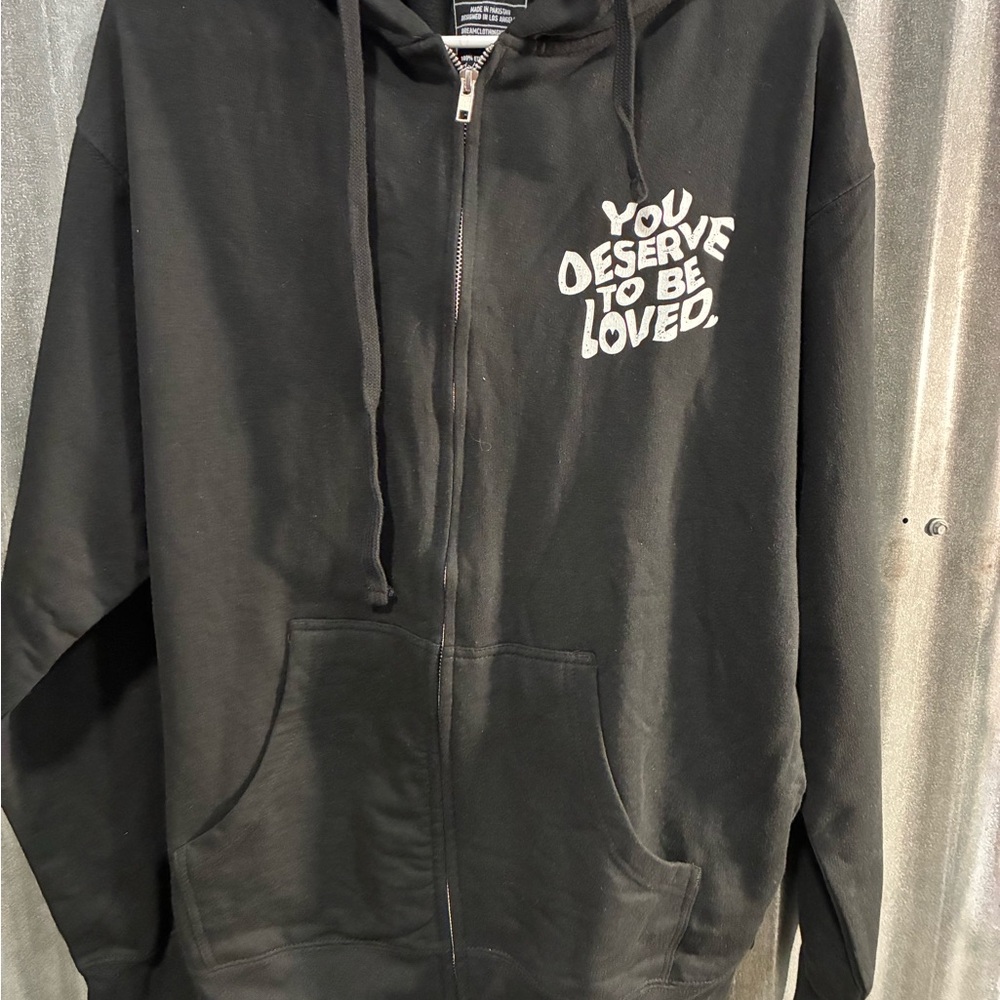 Black hoodie you deserve to be loved